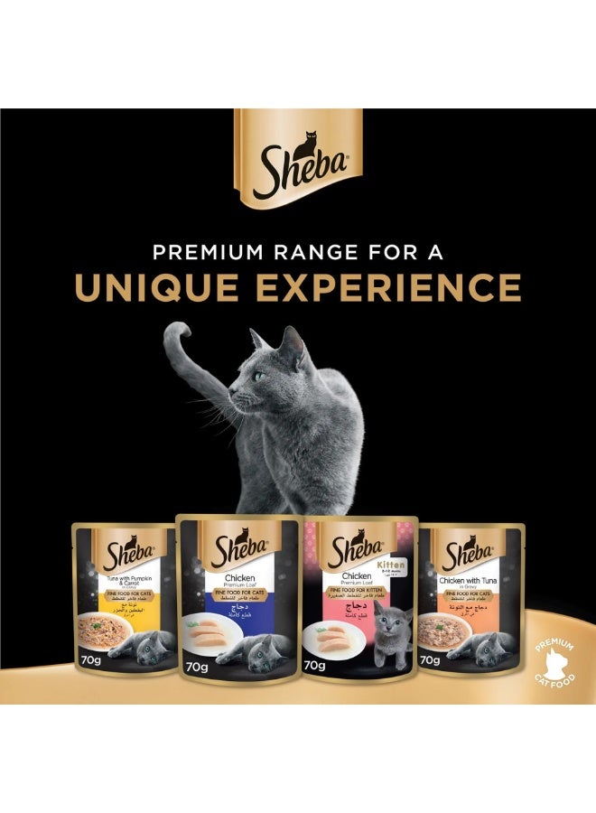 Sheba Chicken Premium Loaf Fine Food For Cats 12 + Months 12 X 70G - Image 5